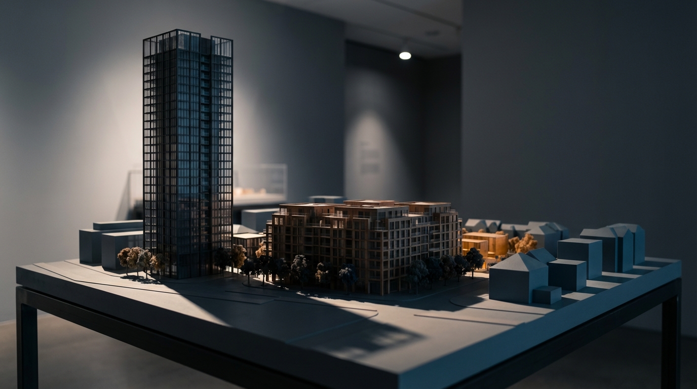 איור של ירידת ערך נכס עקב תוכנית בנייה חדשה, בהקשר של תביעה לפי סעיף 197